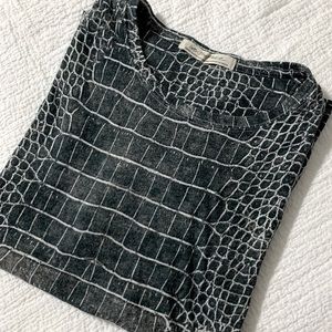 Free People Clarity tee in black python combo, XS